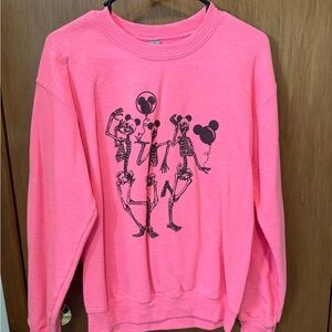 Pink Disney Skeleton Graphic Sweater